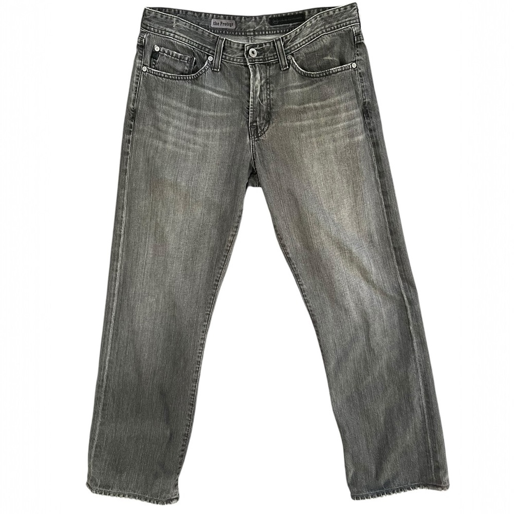 AG the protege straight leg distressed hem gray jean size